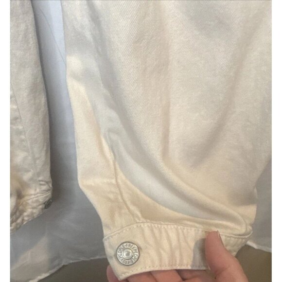 Free People Womens Cream Tofu Slouch Cargo Baggy Pants Button Cuff Sz 6 - Picture 5 of 16